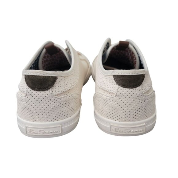 Ben Sherman MADISON Oxford Perforated Beige Lace Up Sneakers Men's Size 9.5 - Picture 3 of 9